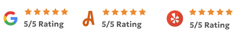 Ratings of ProLine Roofing on Google, Yelp and Angi