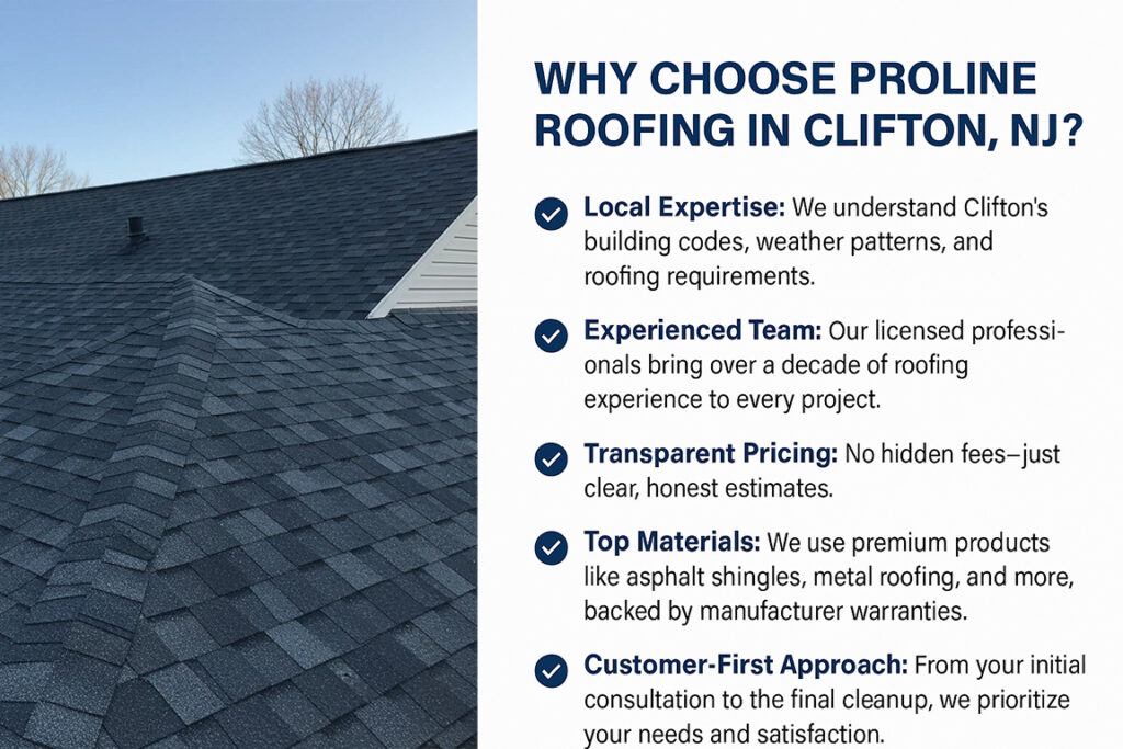 Why choose ProLine Roofing in Clifton, New Jersey